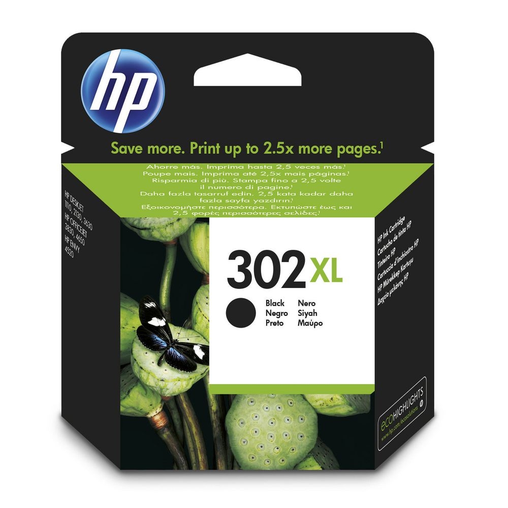 Tusz, HP, 302XL, Black, F6U68AE, 0888793803134