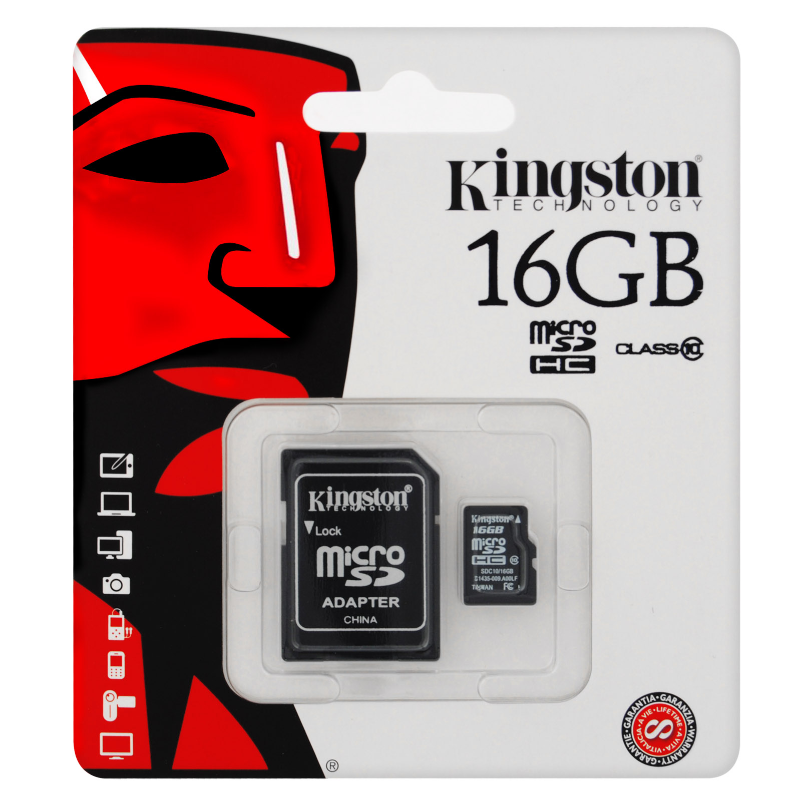 MicroSDHC KINGSTON 16GB I Adapter Class10